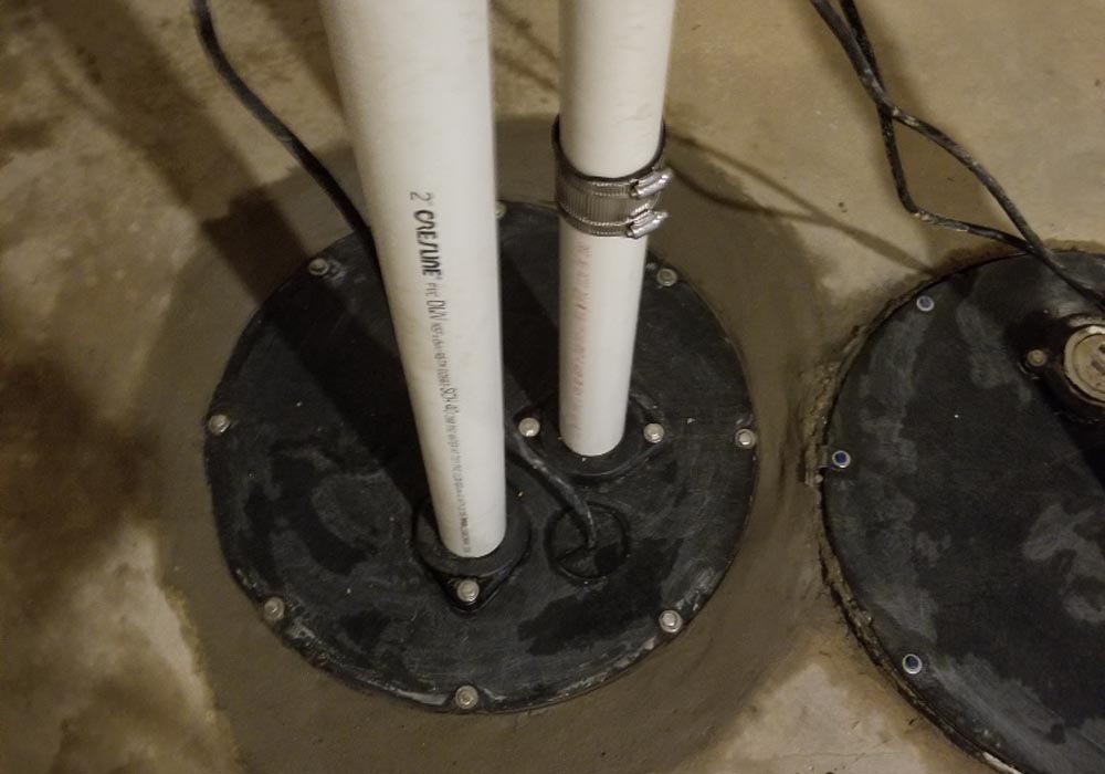 basement bathroom plumbing with ejector pump